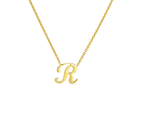 Tiny Treasures Script "R" Necklace