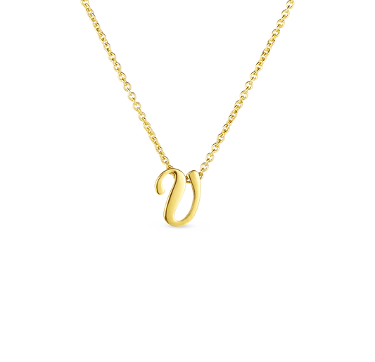 Tiny Treasures Script "V" Necklace