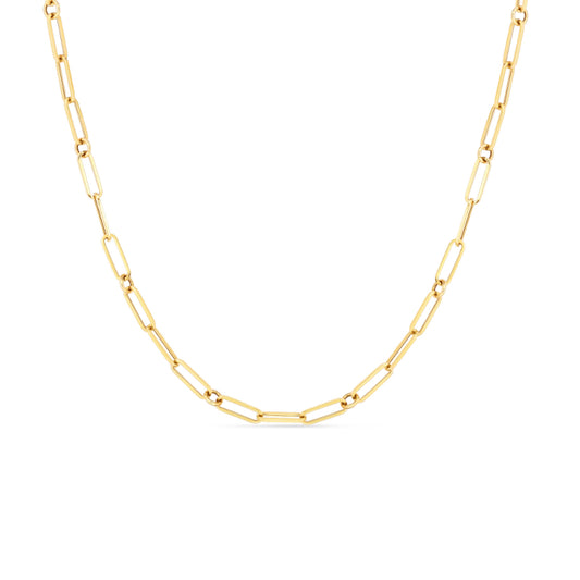 Designer Gold Paperclip & Round Link Chain