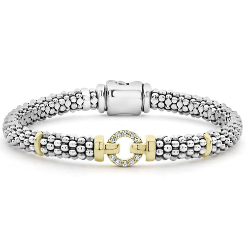 Enso Collection Diamond Circle Caviar Bracelet