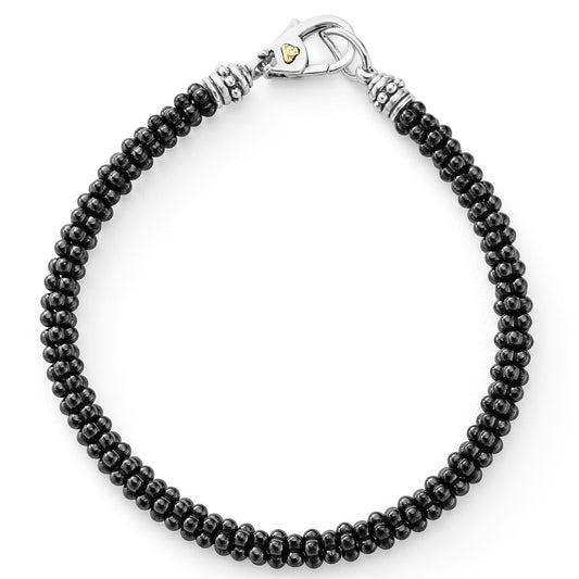 Black Caviar Collection Black Beaded Bracelet