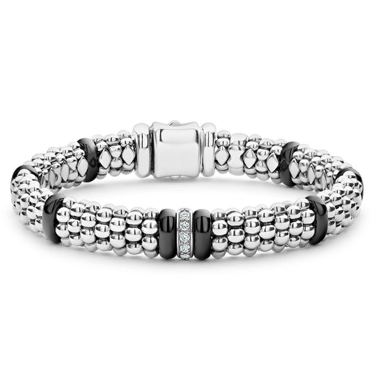 Black Caviar Collection Diamond Station Bracelet