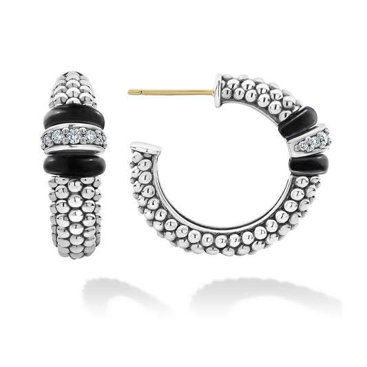 Black Caviar Collection Ceramic & Diamond Earrings