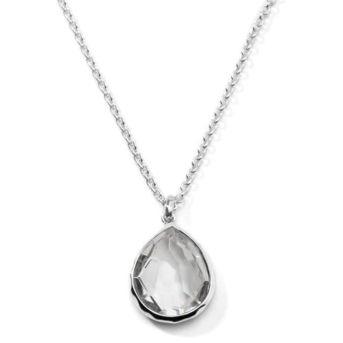 Rock Candy Medium Teardrop Pendant Necklace in Clear Quartz