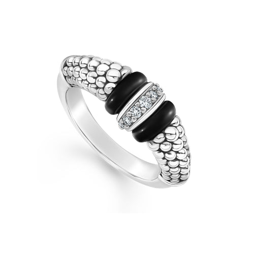 Black Caviar Collection Ceramic  Diamond Ring