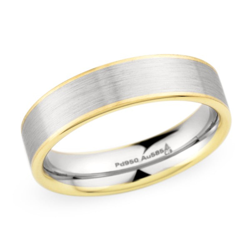 6.0 MM Flat Two Tone Wedding Band