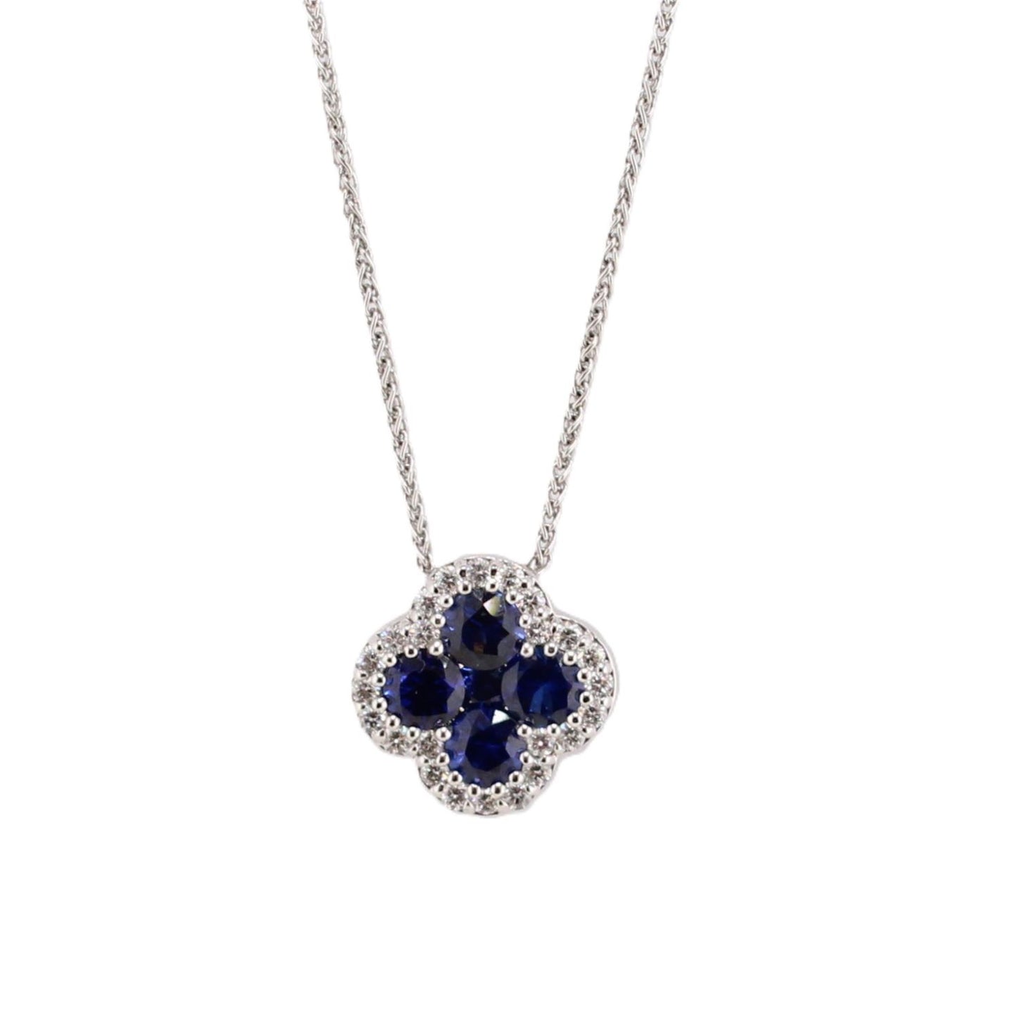 Blue Sapphire and Diamond Necklace
