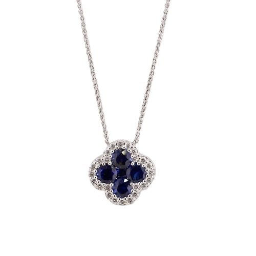 Blue Sapphire and Diamond Necklace