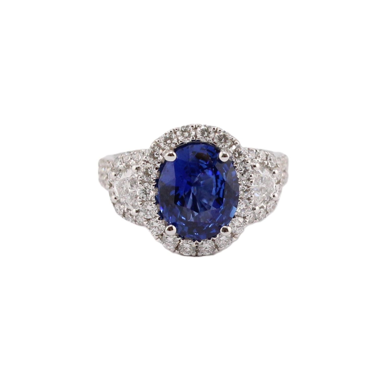 Blue Sapphire and Diamond Ring