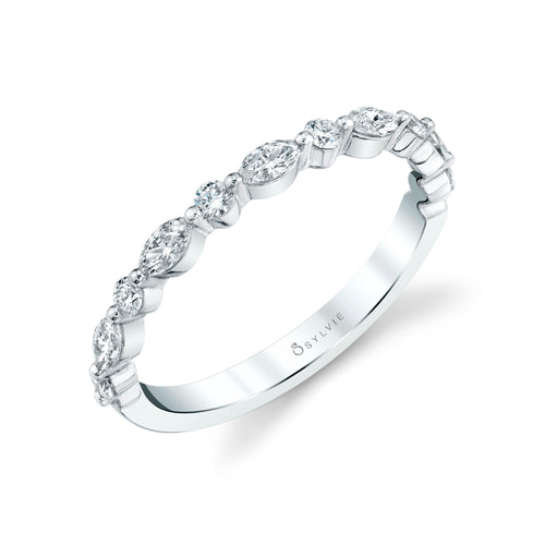 Marquise and Round Diamond Band