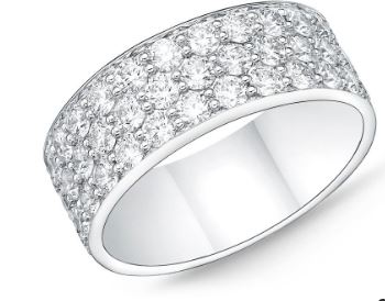 Pave Silk 3-Row Diamond Band