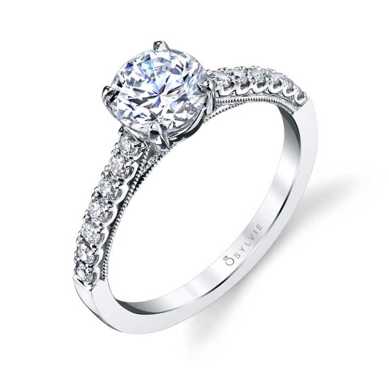 Clara Round Cut Diamond Shoulder Engagement Mounting