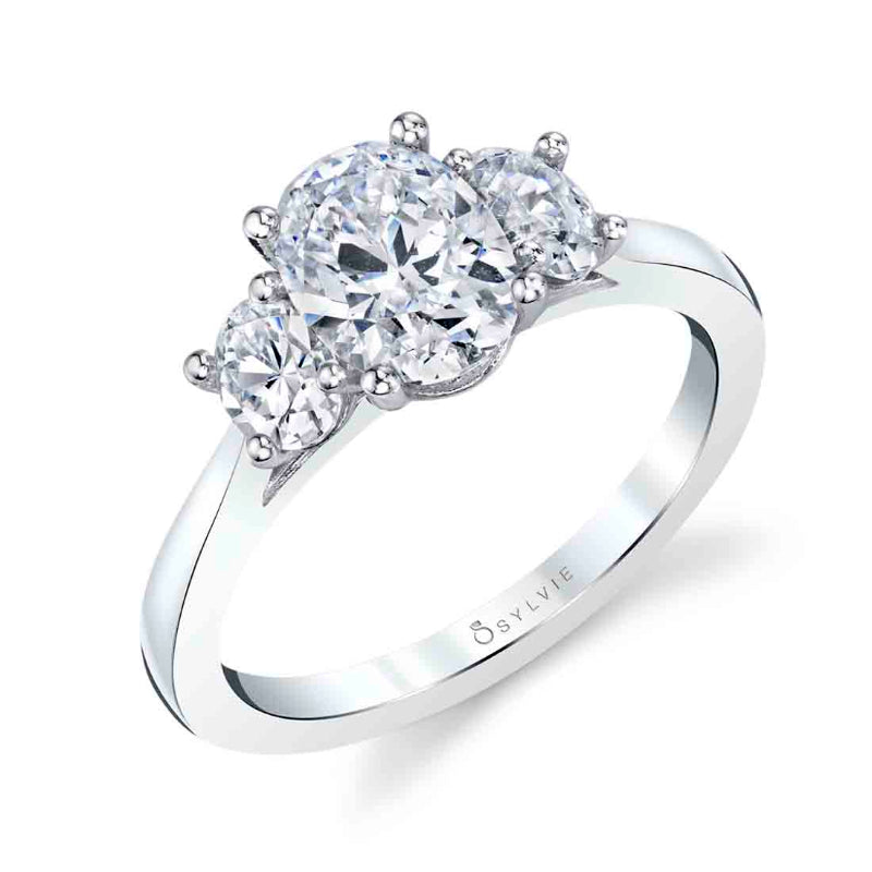 Guinevere Oval Cut 3-Stone Engagement Mounting