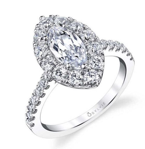 Olivia Marquise Cut Halo Engagement Mounting