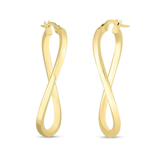 Designer Gold Collection Twist Hoop Earrings
