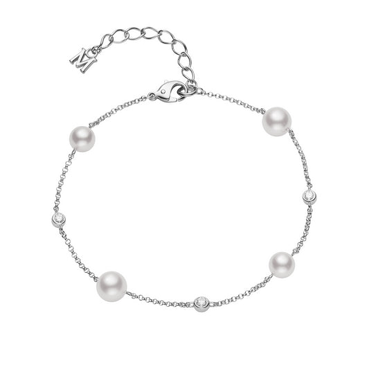 Station Collection Diamond & Akoya Pearl Bracelet