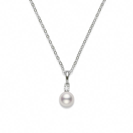 Everyday Essentials Akoya Pearl and Diamond Pendant