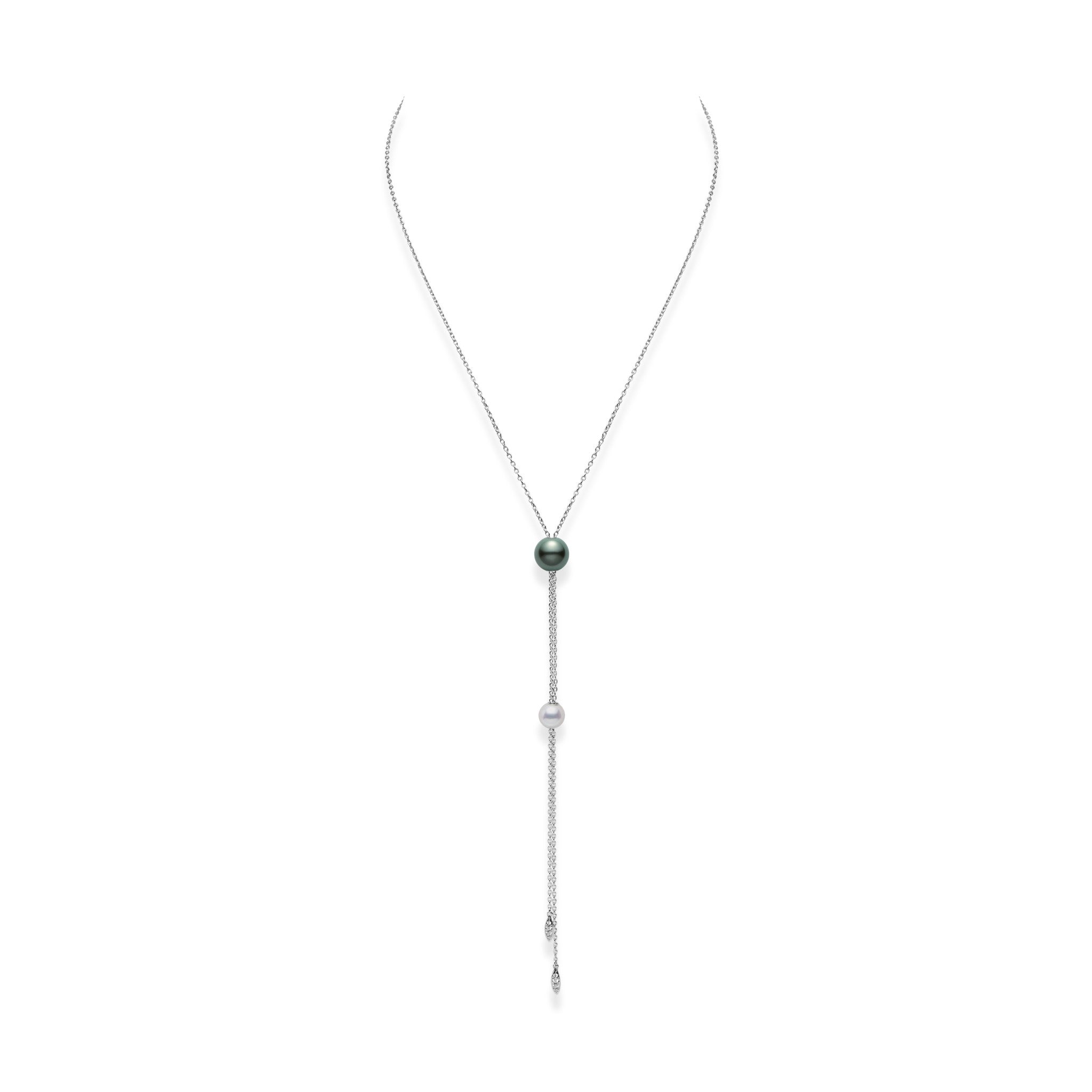 Pearls in Motion Black South Sea and Akoya Pearl Necklace Orr s Jewelers