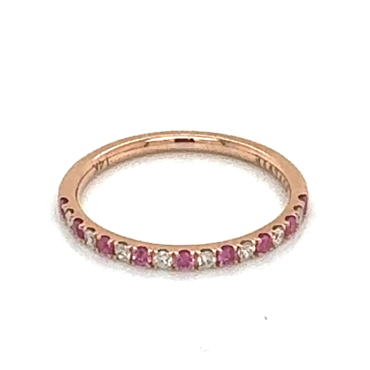 Classic Pink Sapphire and Diamond Band