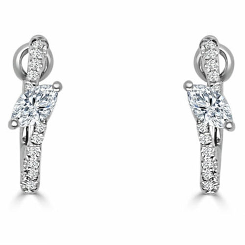 Bolt Collection Marquise and Round Hoop Earrings