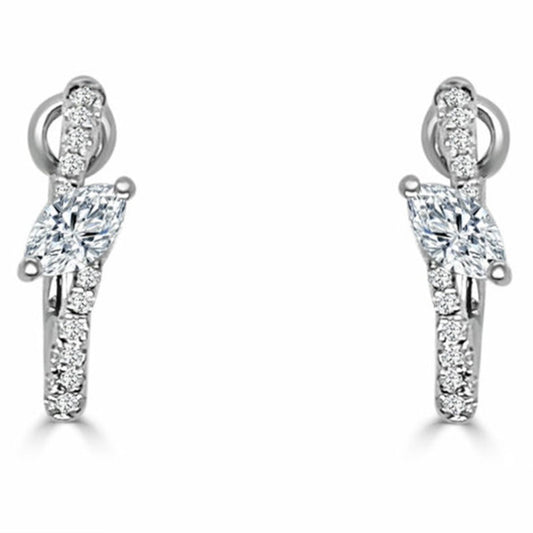 Bolt Collection Marquise and Round Hoop Earrings