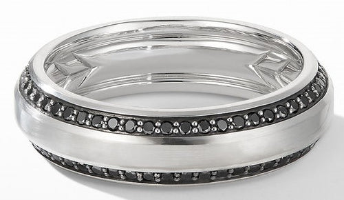 Wedding Band Collection 6 MM Black Diamond Band