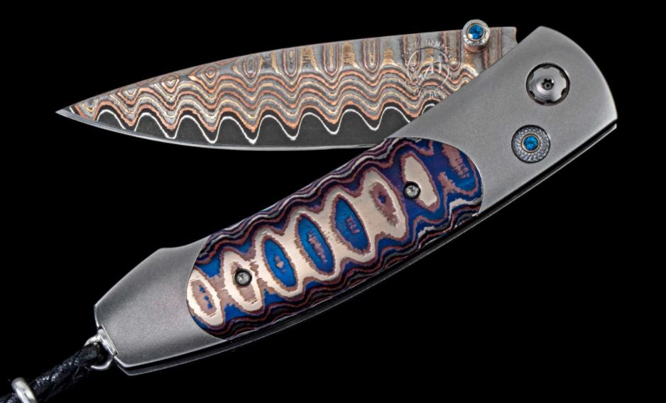 Heat Wave Collection Titanium and Damascus Blade Pocket Knife