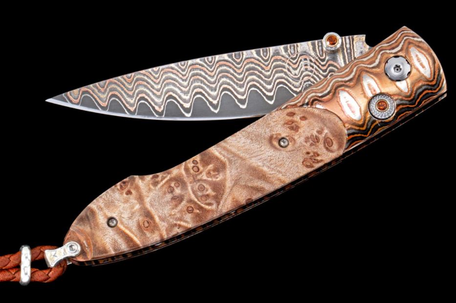 Burl Collection Damascus Blade Pocketknife