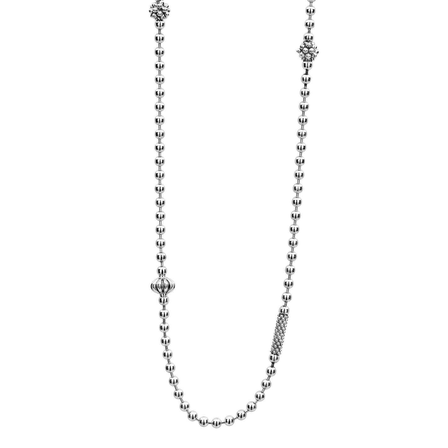 Silver Caviar Beaded Necklace