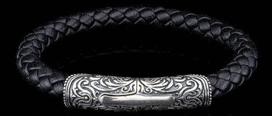 Milan Collection Men's Leather Bracelet