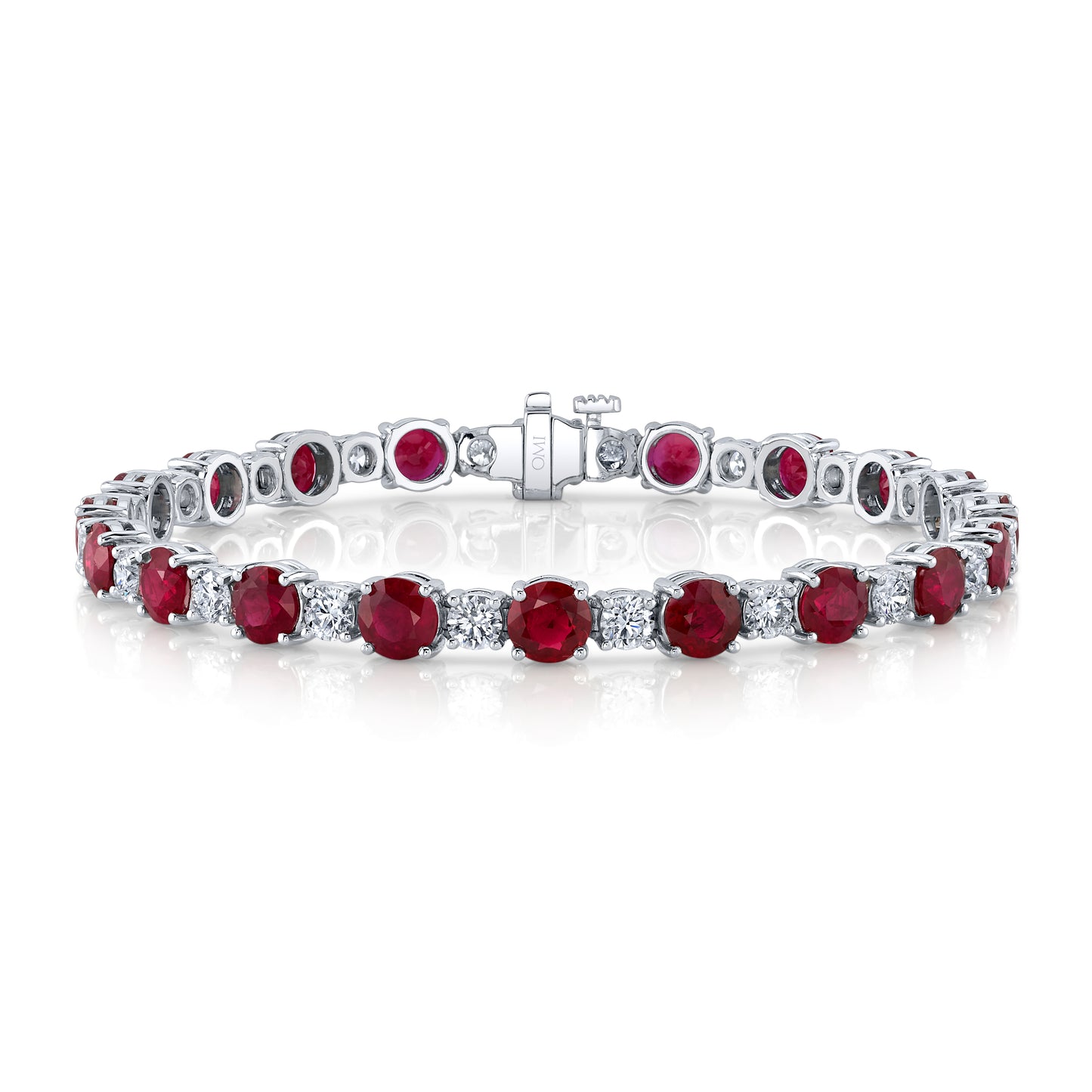 Ruby and Diamond Line Bracelet