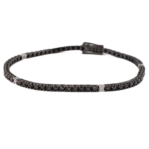 Black & White Diamond Line Bracelet