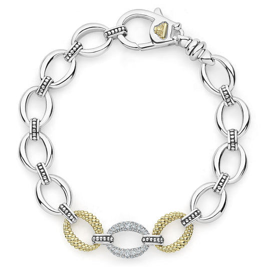 Caviar Lux Collection Single Station Diamond Link Bracelet