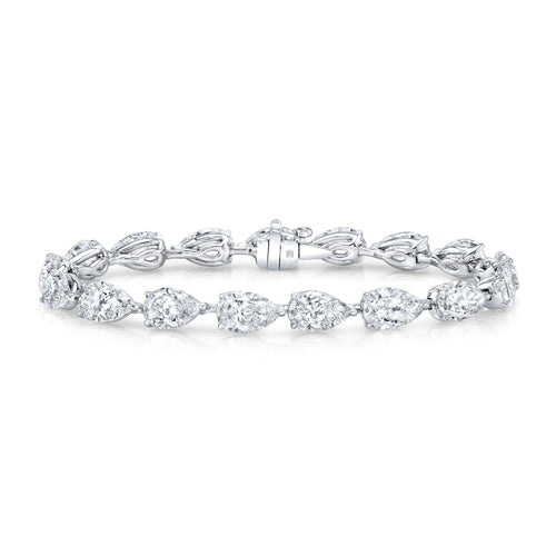 Pear Cut Diamond Line Bracelet