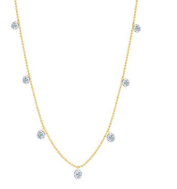 Floating Collection Diamond Dangle Station Necklace