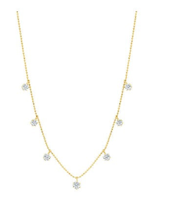 Floating Collection Diamond Dangle Station Necklace