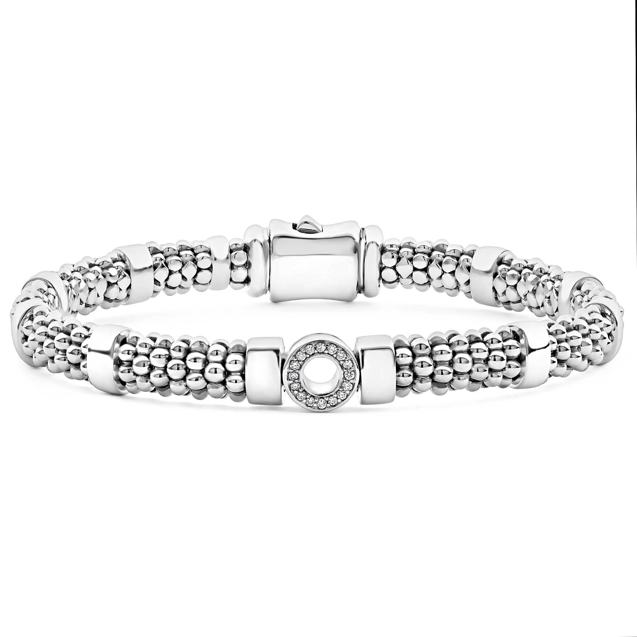 6mm Two Tone Diamond Circle Caviar Bracelet 001-610-03766 | Baxter's Fine  Jewelry | Warwick, RI