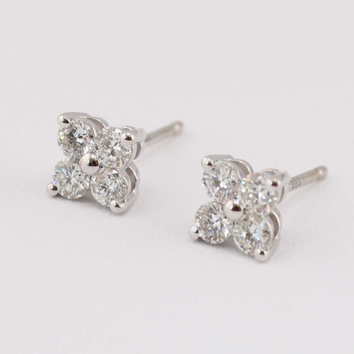 Diamond Flower Earrings