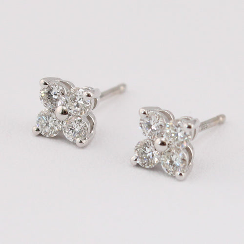 Diamond Flower Earrings
