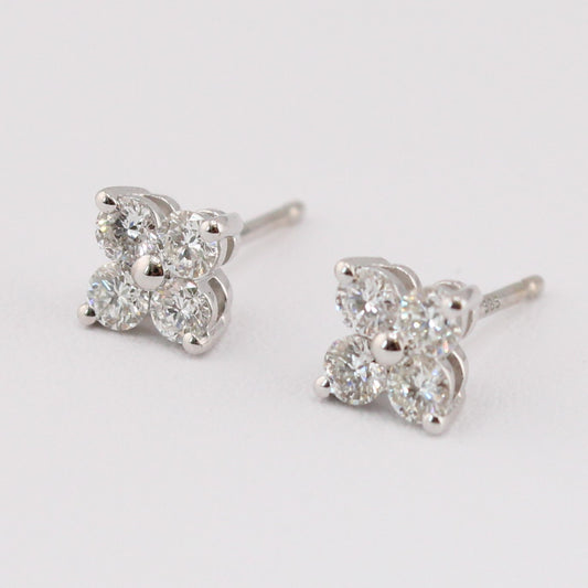 Diamond Flower Earrings