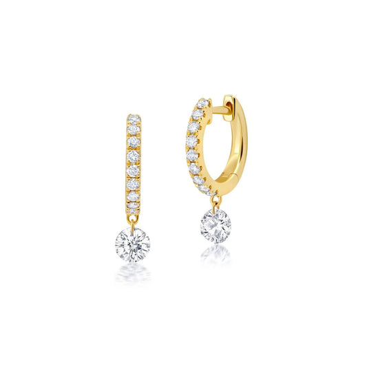 Floating Collection Diamond Huggie Earrings