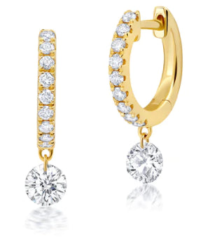 Floating Collection Diamond Huggie Earrings