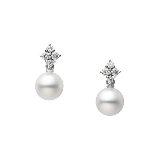 Classic Collection Akoya & Diamond Pearl Earrings