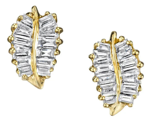 Diamond Palm Leaf Studs