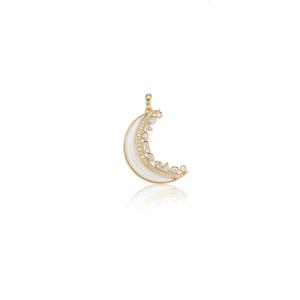 Monroe Crescent Moon Inlay Pendant