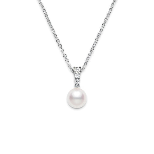 Morning Dew Collection Akoya Pearl & Diamond Necklace