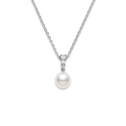 Morning Dew Collection Akoya Pearl & Diamond Necklace