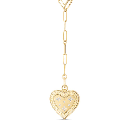 Venetian Princess Diamond Heart Medallion Necklace