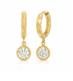 Nesting Gem Collection Diamond Charmed Hoop Earrings