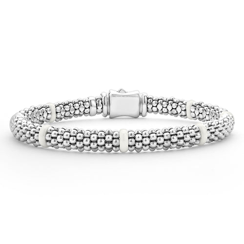 White Caviar Collection Ceramic Station Bracelet